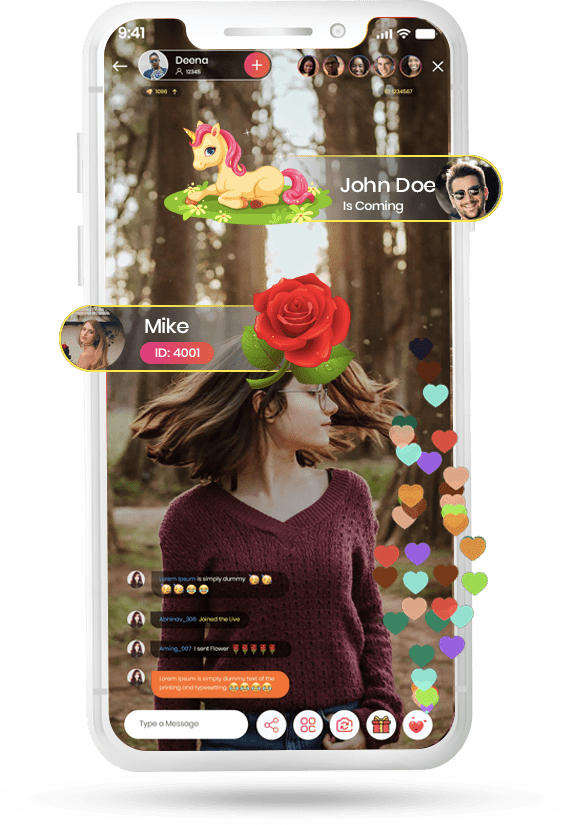 Peegle Live mobile app interface